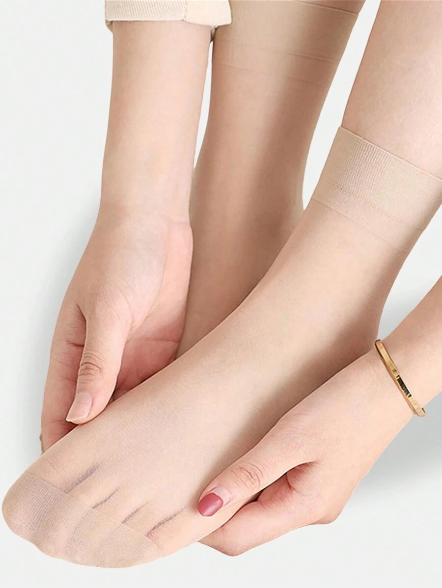SHEIN جوارب نسائية متوسطة الطول بألوان موحدة