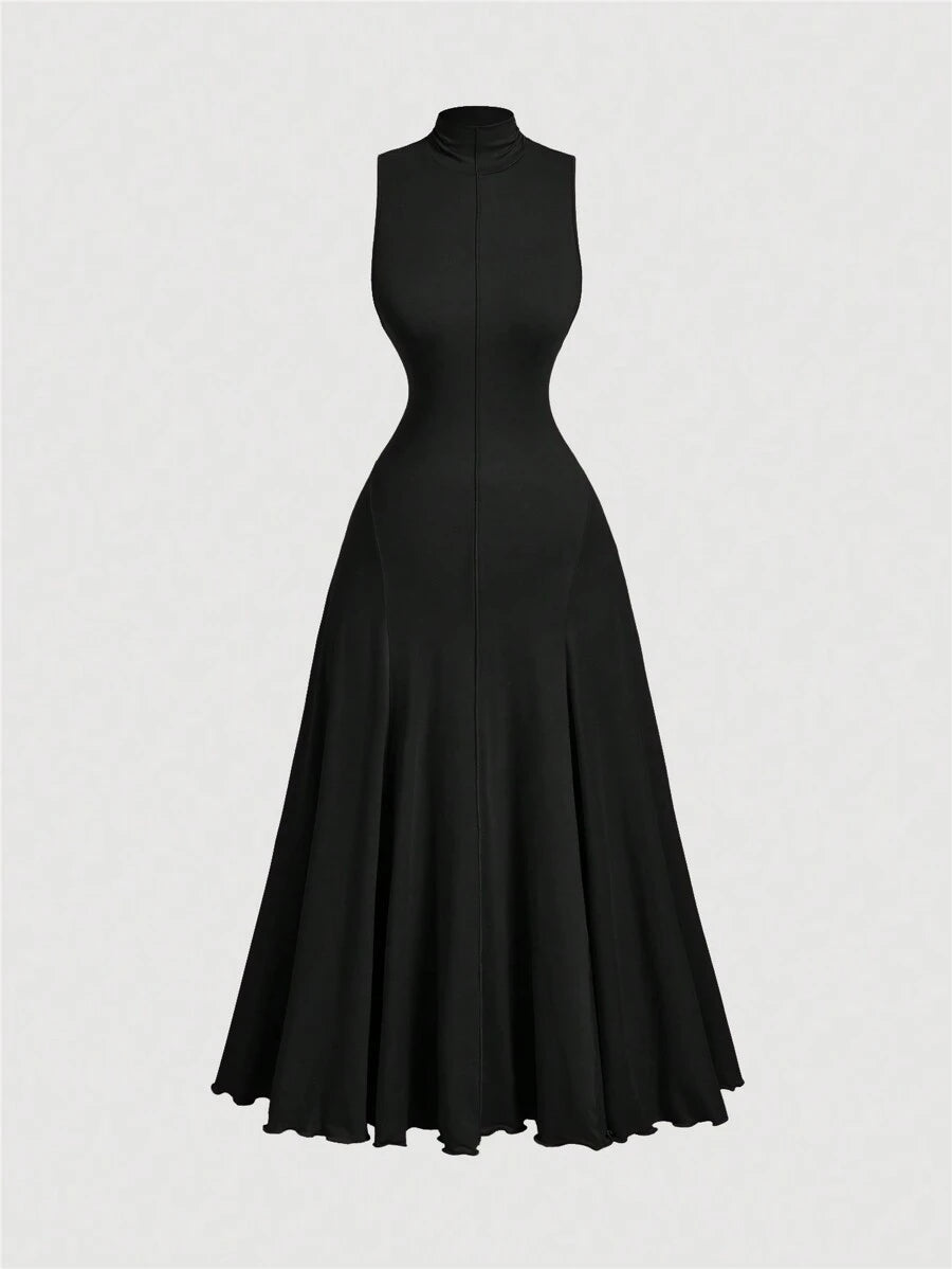 SHEIN MOD فستان أسود طويل بدون أكمام للمقاسات الكبيرة