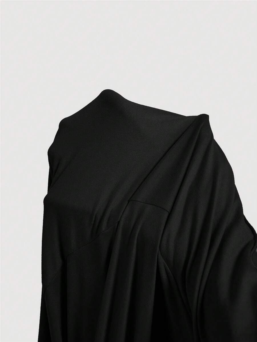 SHEIN MOD فستان أسود طويل بدون أكمام للمقاسات الكبيرة