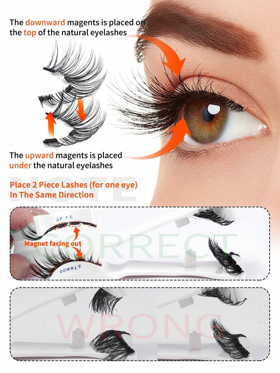 SHEIN MAGEFY CC Curl طقم رموش مغناطيسية / مشبك للرموش