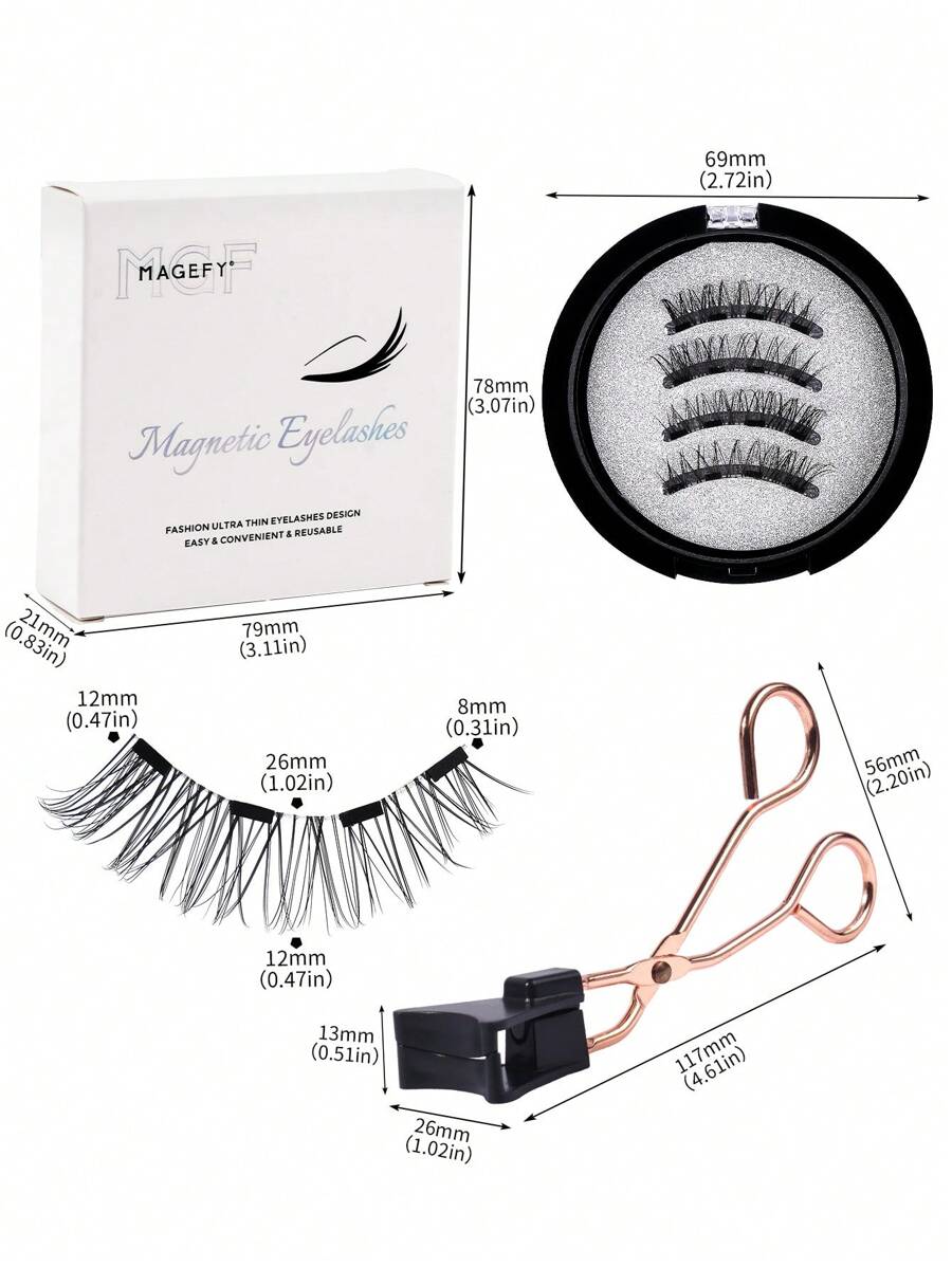 SHEIN MAGEFY CC Curl طقم رموش مغناطيسية / مشبك للرموش