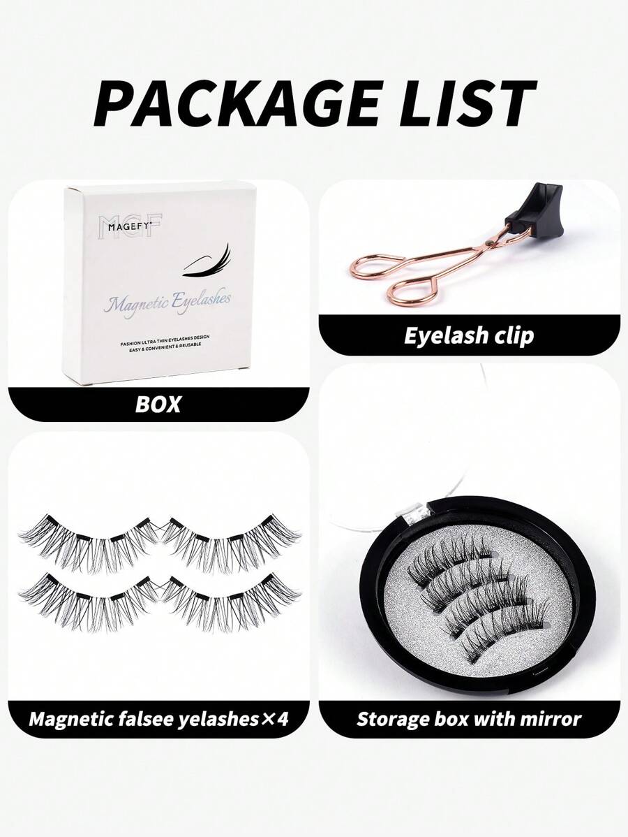 SHEIN MAGEFY CC Curl طقم رموش مغناطيسية / مشبك للرموش