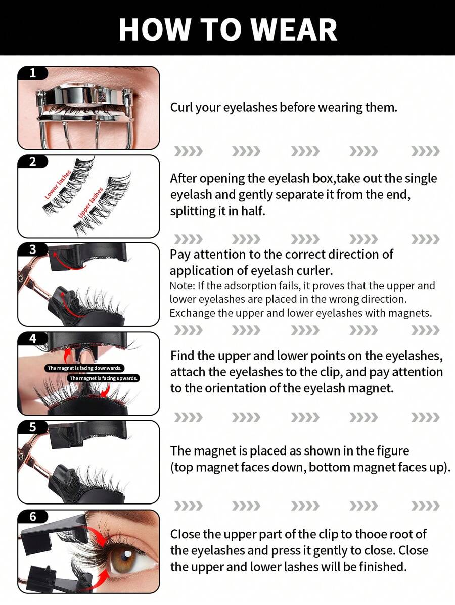 SHEIN MAGEFY CC Curl طقم رموش مغناطيسية / مشبك للرموش