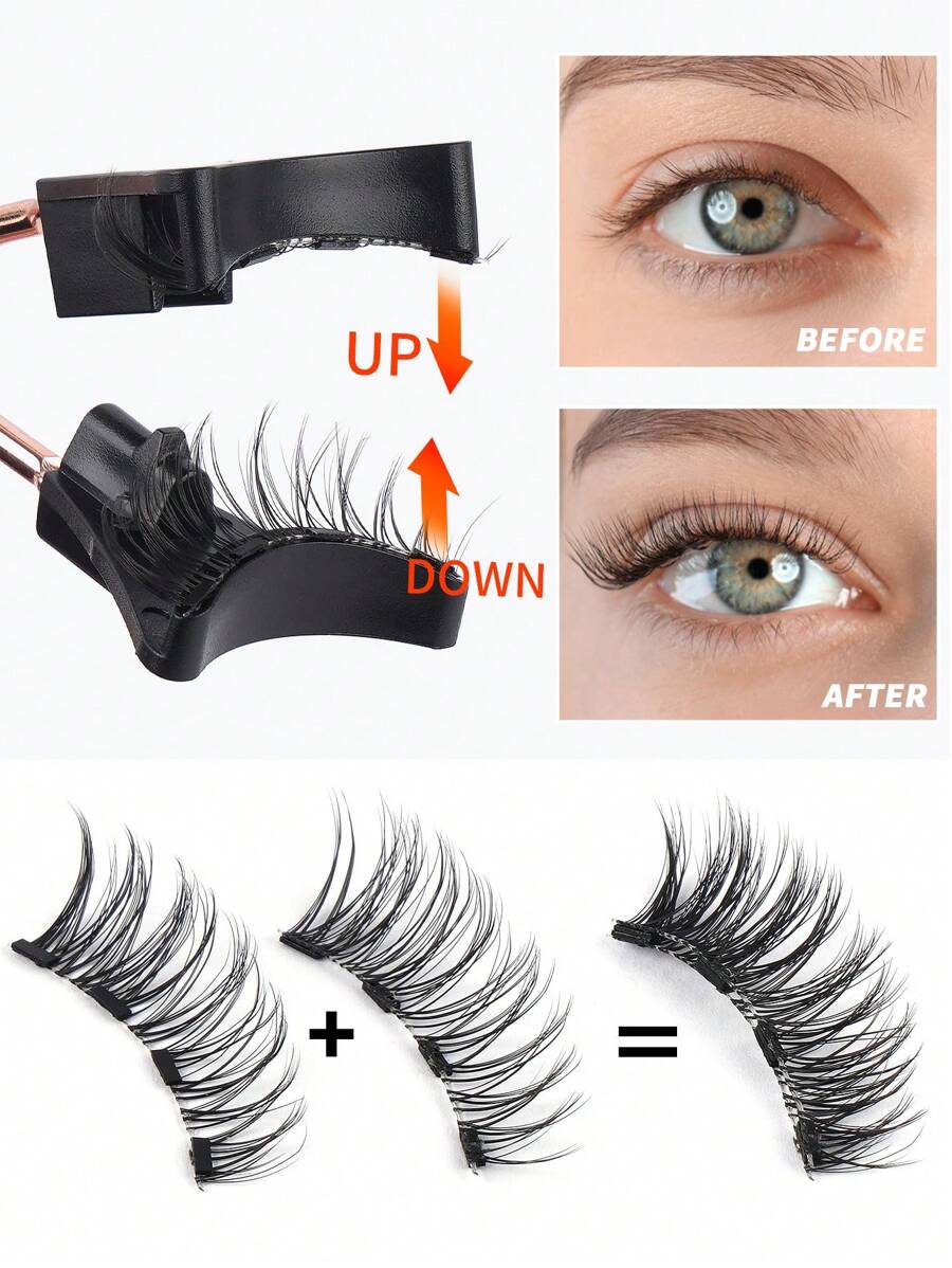 SHEIN MAGEFY CC Curl طقم رموش مغناطيسية / مشبك للرموش
