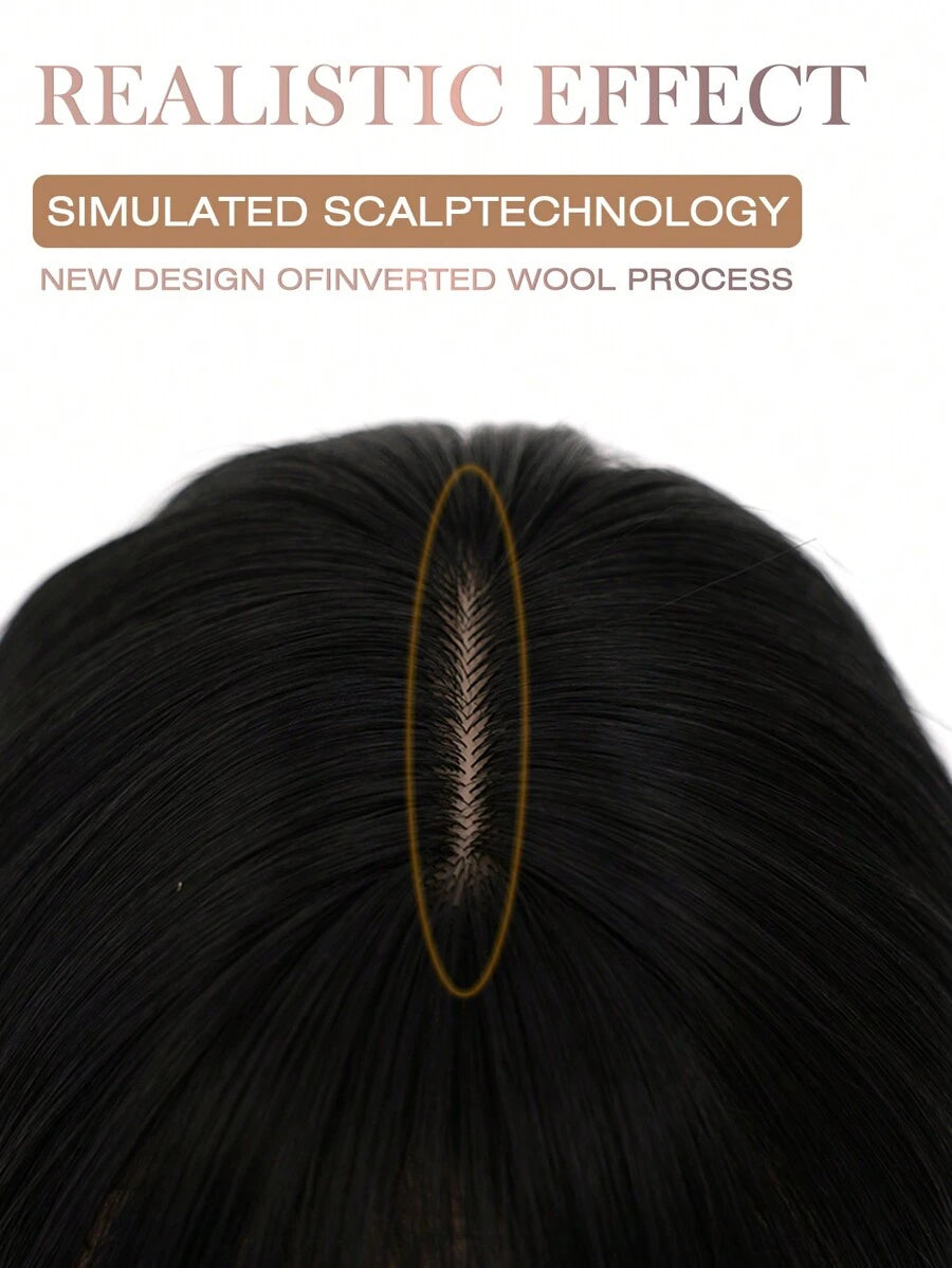 SHEIN باروكة شعر قصير أسود 12 بوصة مع غرة مقاومة للحرارة