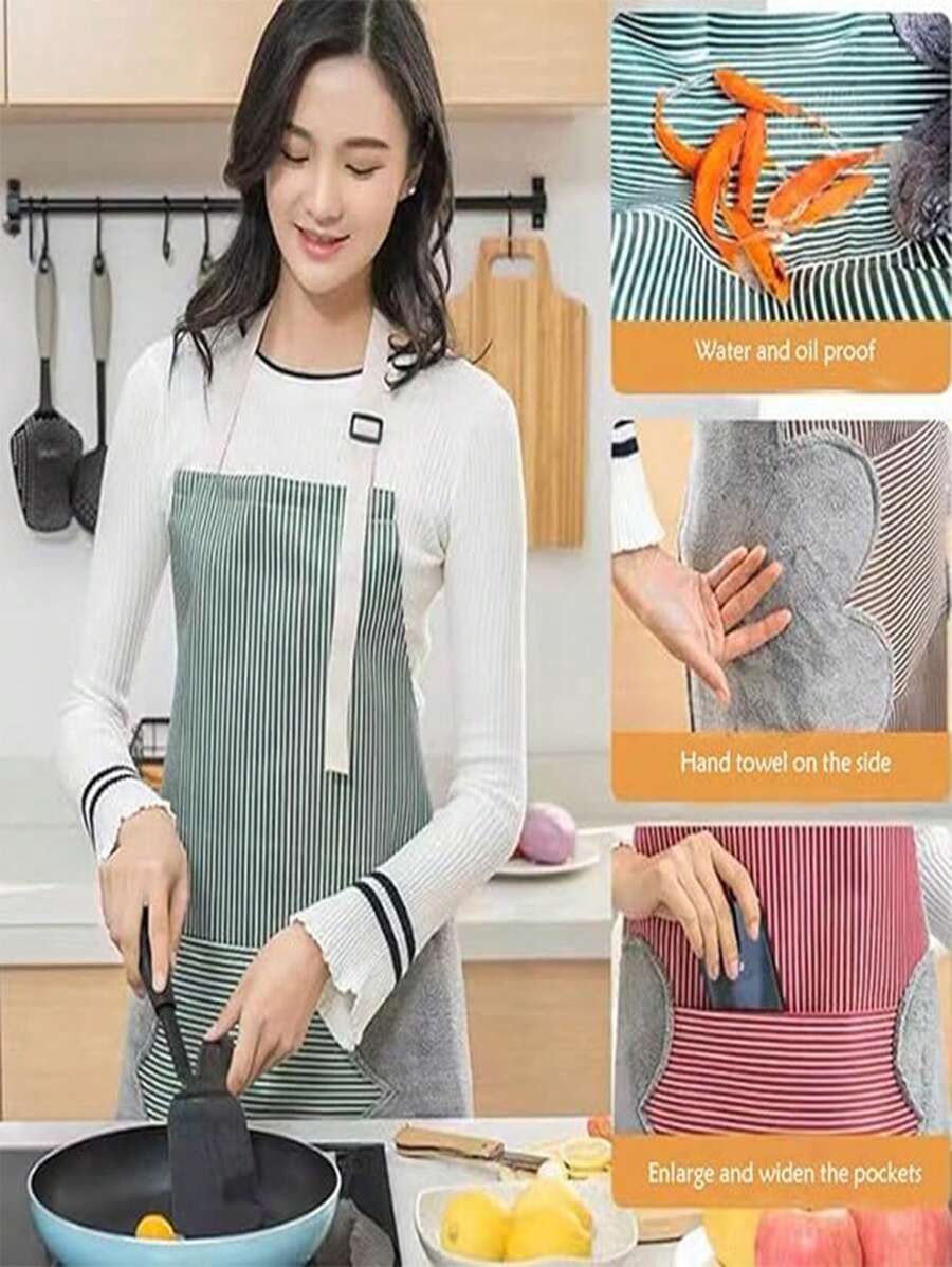 SHEIN مئزر مطبخ مقاوم للماء للنساء والرجال مع جيوب