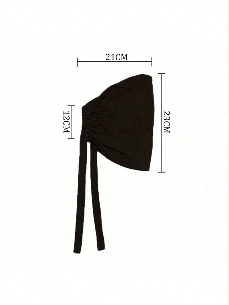 SHEIN غطاء حجاب أسود بعصابة رأس قابلة للتعديل