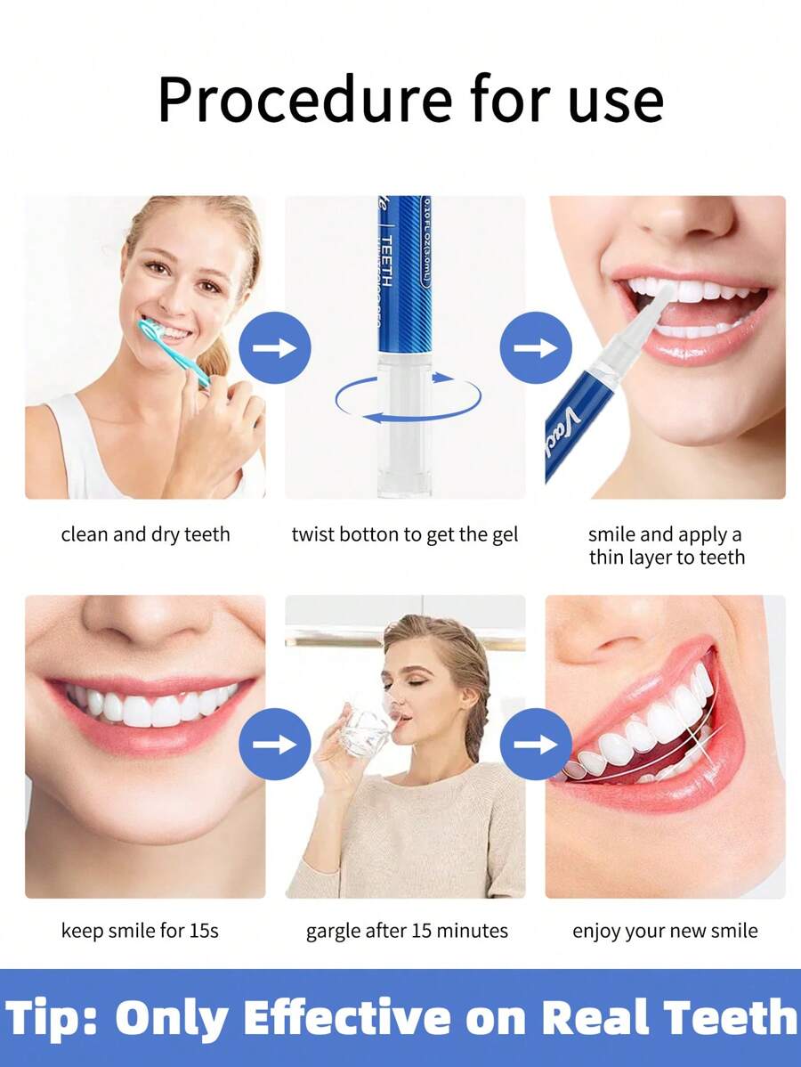 SHEIN Vaclav قلم تبييض الأسنان لإزالة البقع والحفاظ على صحة الفم