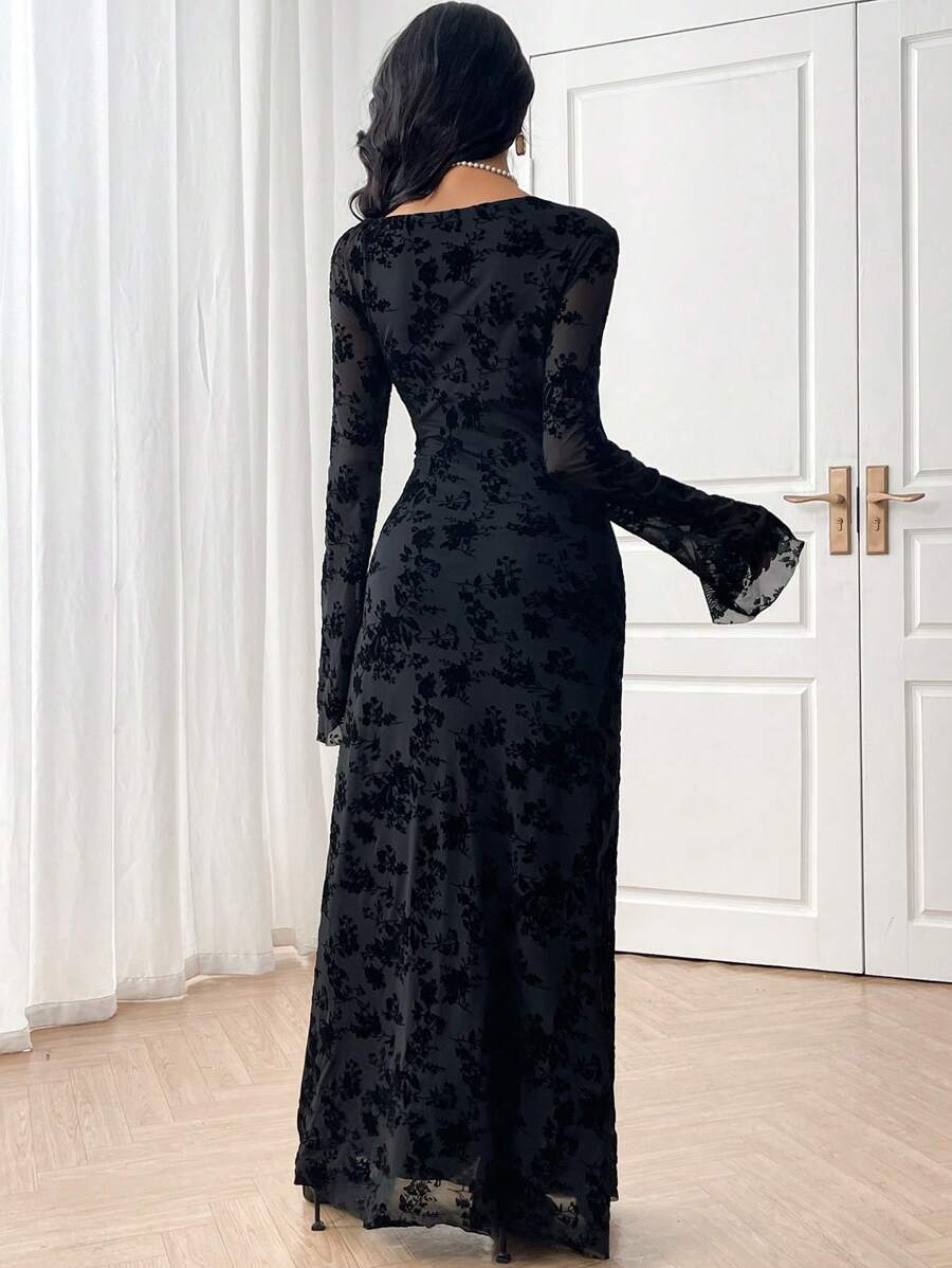 SHEIN Modelyn فستان أسود بسيط وكاجوال