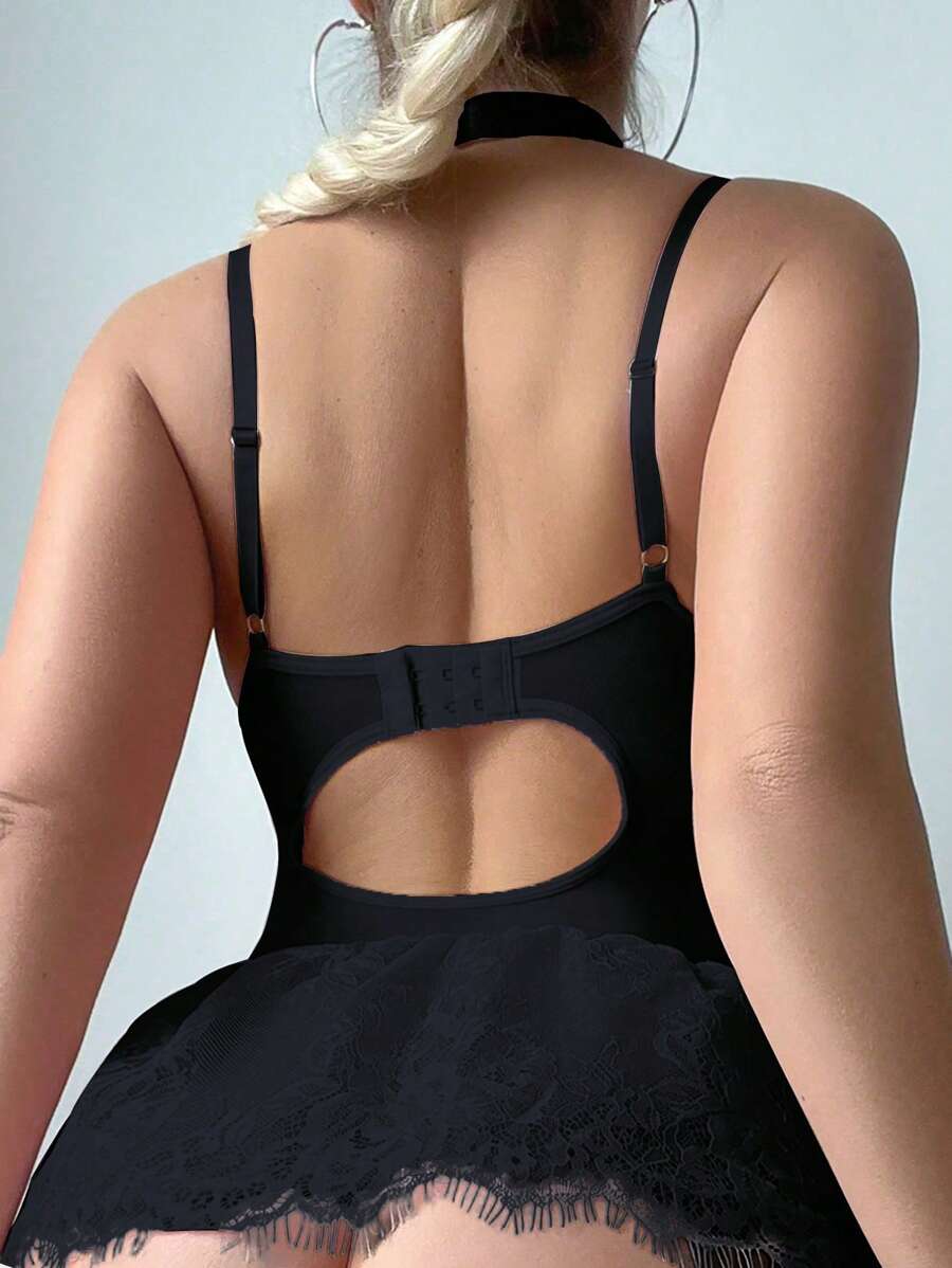 SHEIN طقم ملابس داخلية حريرية بـ 5 قطع مع تطريز وشبك