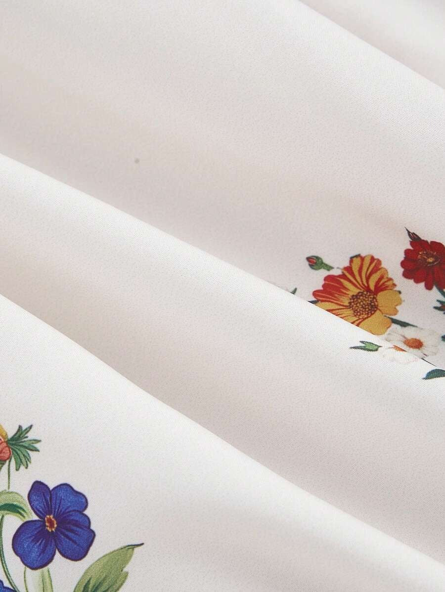 SHEIN MOD فستان  بوهيمي بطبعة زهور ملونة رقيقة