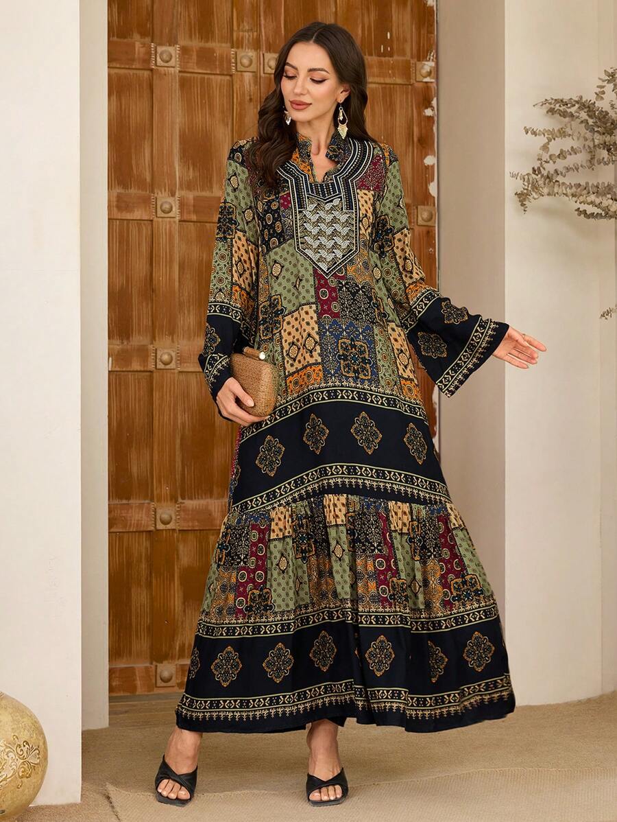 SHEIN Al Najma فستان طويل كاجوال محافظ بطبعات زهور