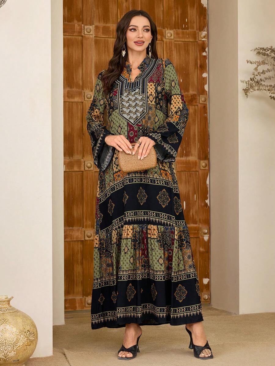 SHEIN Al Najma فستان طويل كاجوال محافظ بطبعات زهور