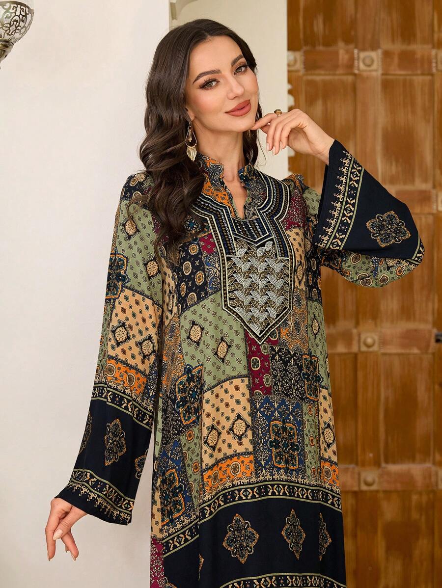 SHEIN Al Najma فستان طويل كاجوال محافظ بطبعات زهور