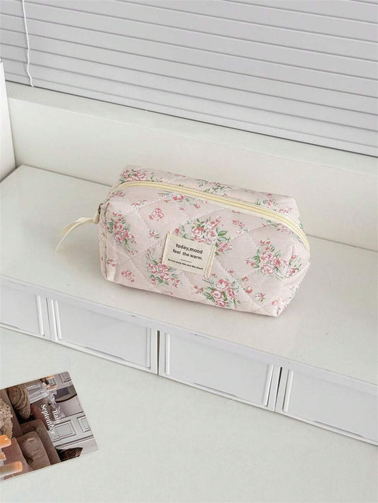 SHEIN حقيبة مكياج وردية منظمة للسفر والأكسسوارات