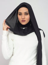 SHEIN وشاح نسائي كلاسيكي من الشيفون والمودال بلون أسود