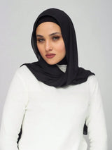SHEIN وشاح نسائي كلاسيكي من الشيفون والمودال بلون أسود
