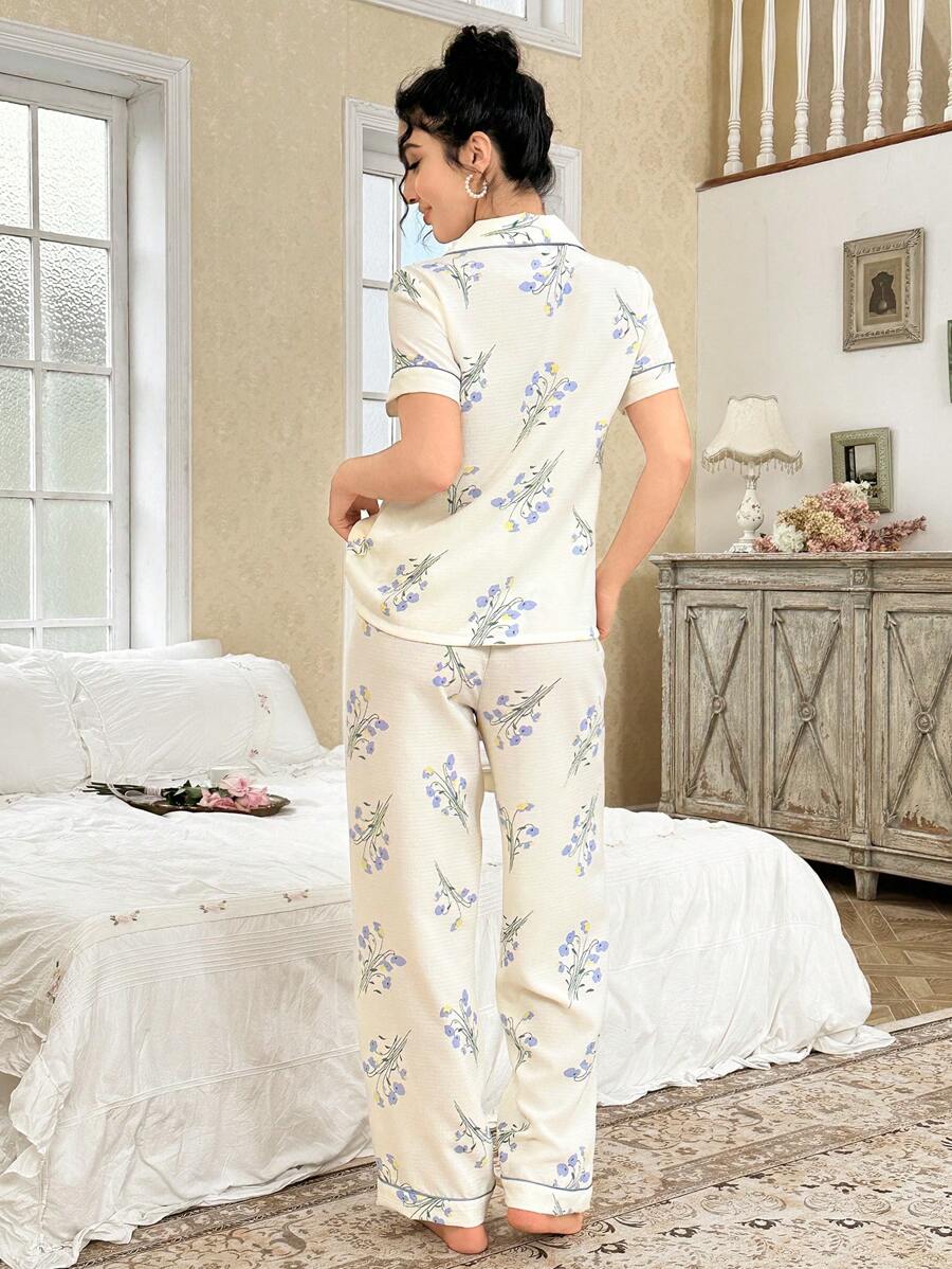 SHEIN CottageSlumber بيجاما بطبعات زهور