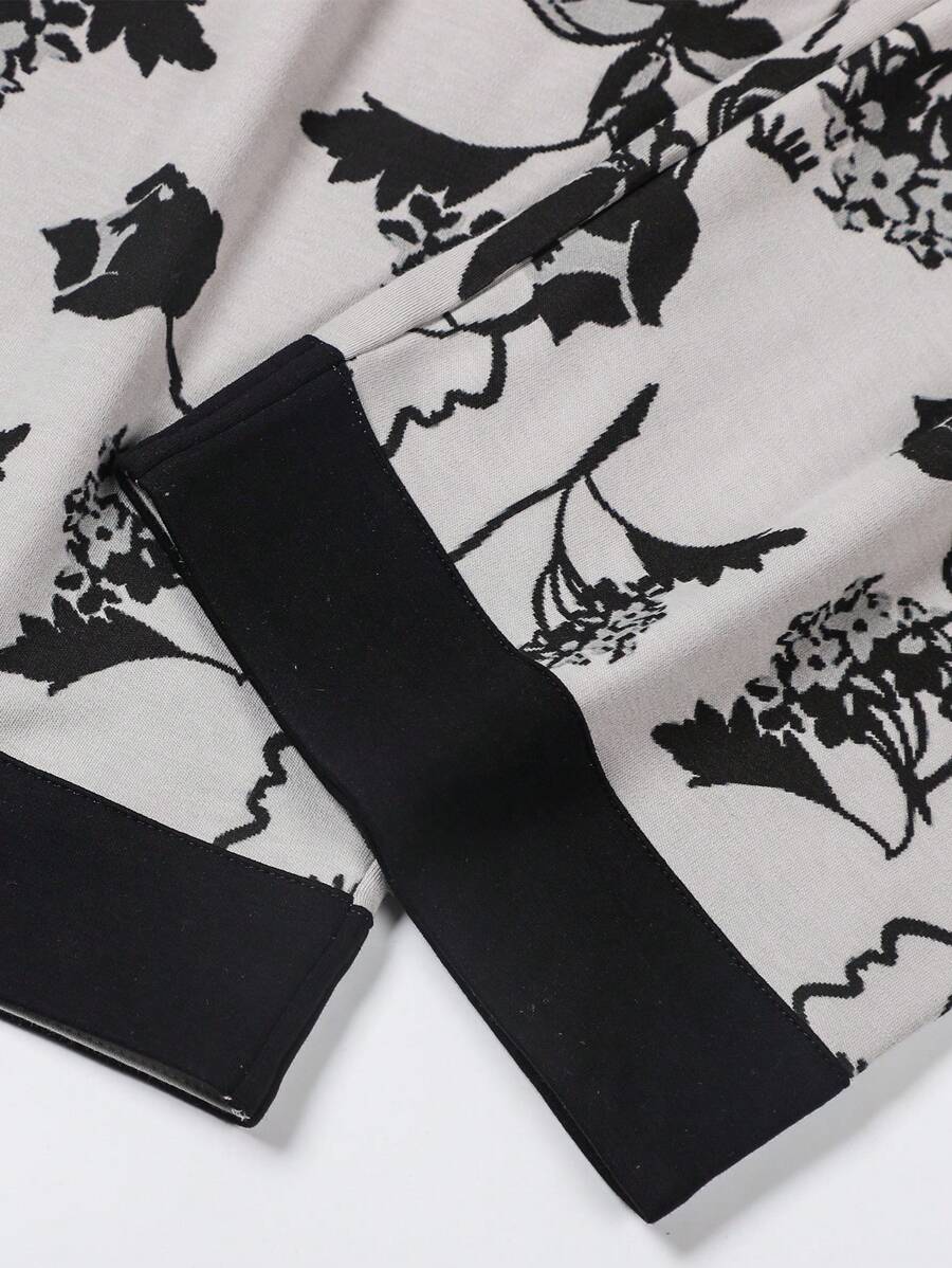 SHEIN طقم بيجامة قطعتين بأكمام طويلة وبنطلون