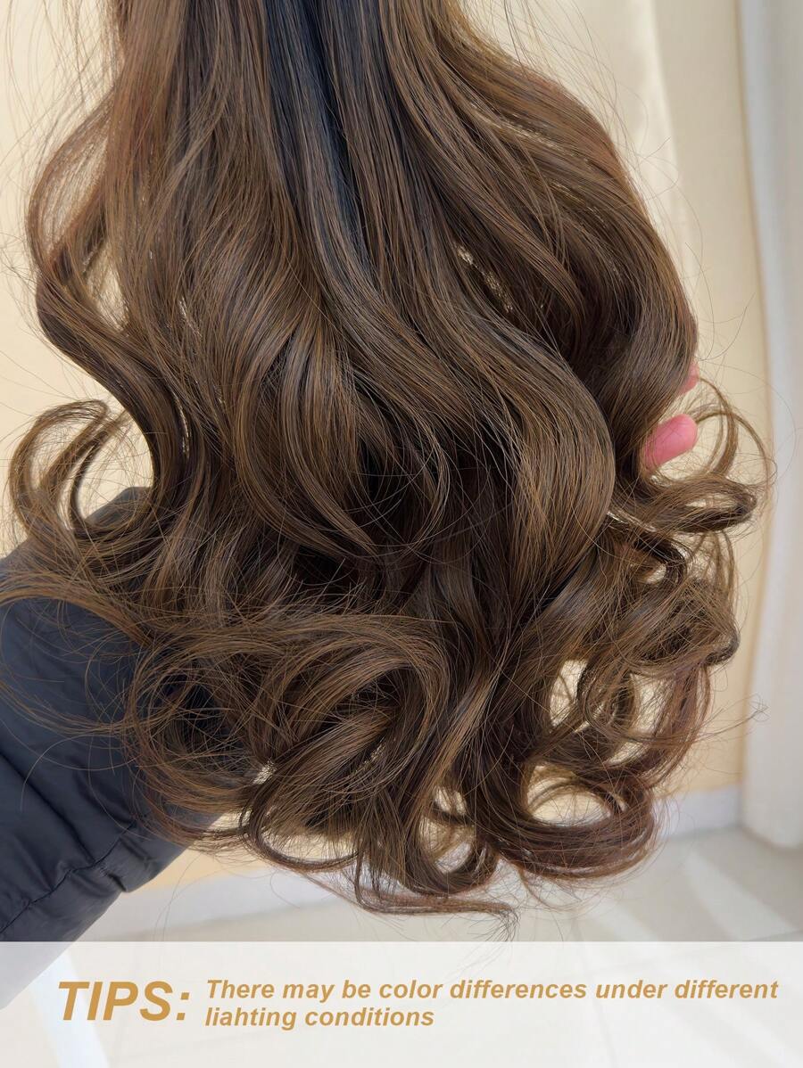 SHEIN باروكة شعر ممدة بوني تيل 24 بوصة بلون بني