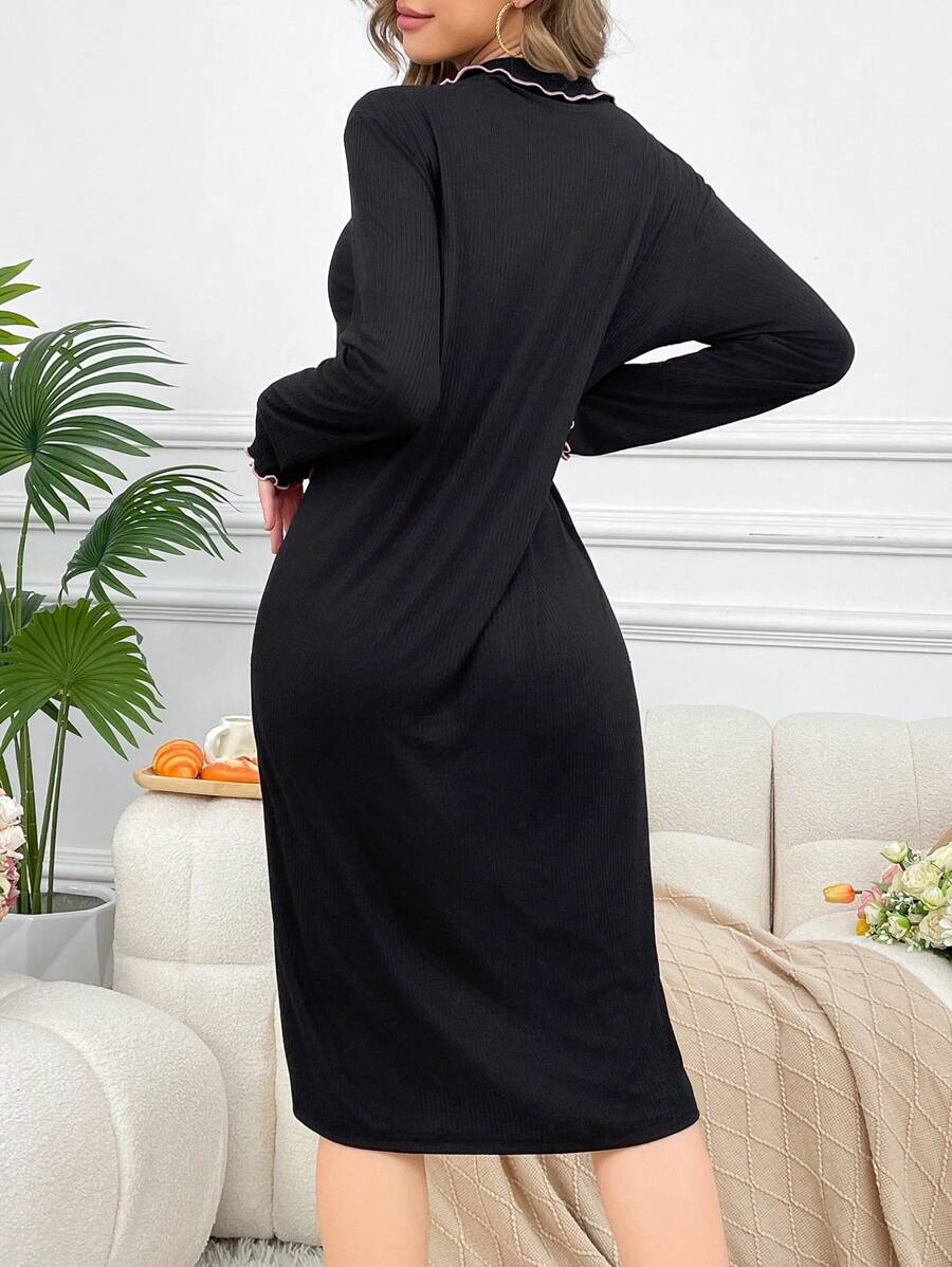 SHEIN ثوب نوم بيبي دول بفيونكة قطيفة