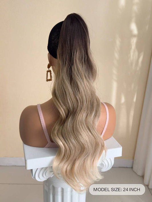 SHEIN باروكة ذيل الحصان بالمخلب 24 بوصة مموج