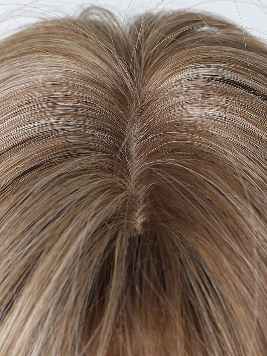 SHEIN باروكة شعر مموج طويل 20 بوصة بني بلوندي