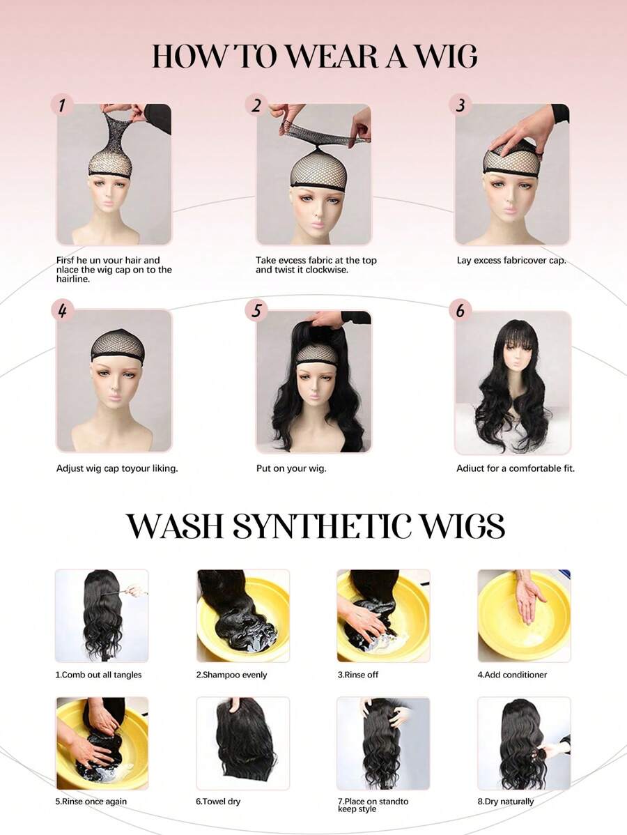 SHEIN باروكة شعر 14 بوصة بلون أوبر من البني و الأسود الأشقر مقاومة للحرارة