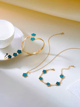 SHEIN طقم مجوهرات 6 قطع بتصميم زهرة خماسية الأوراق
