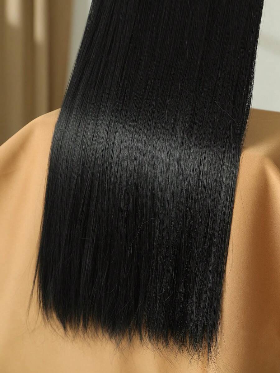 SHEIN تمديدات شعر اصطناعية سوداء 22 بوصة 7 قطع مع 16 مشبك