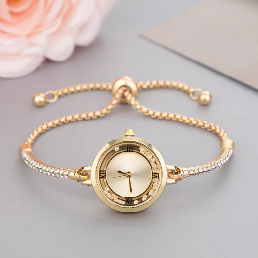 SHEIN ساعة نسائية كوارتز كاجوال مرصعة