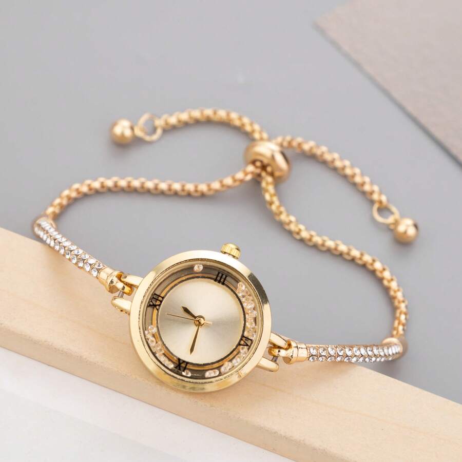 SHEIN ساعة نسائية كوارتز كاجوال مرصعة
