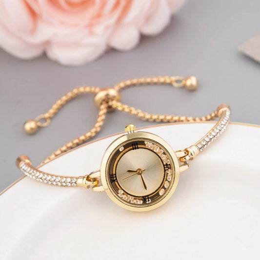 SHEIN ساعة نسائية كوارتز كاجوال مرصعة