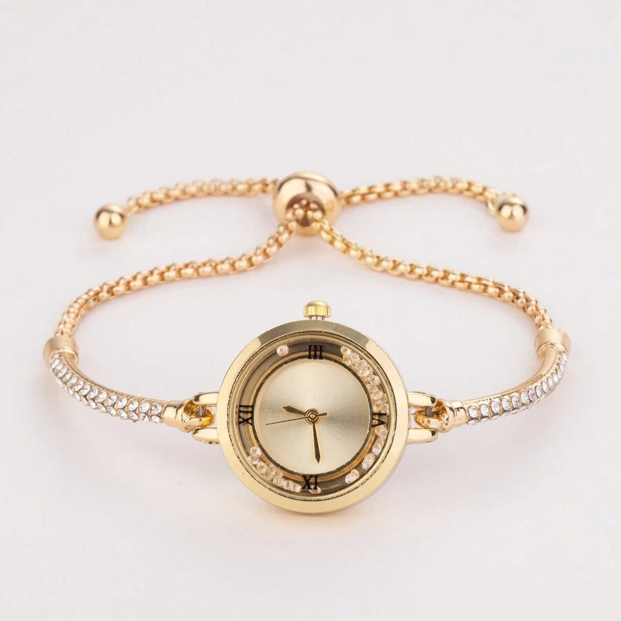 SHEIN ساعة نسائية كوارتز كاجوال مرصعة