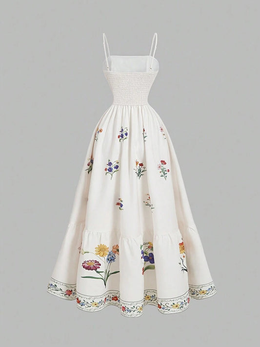 SHEIN MOD فستان  بوهيمي بطبعة زهور ملونة رقيقة