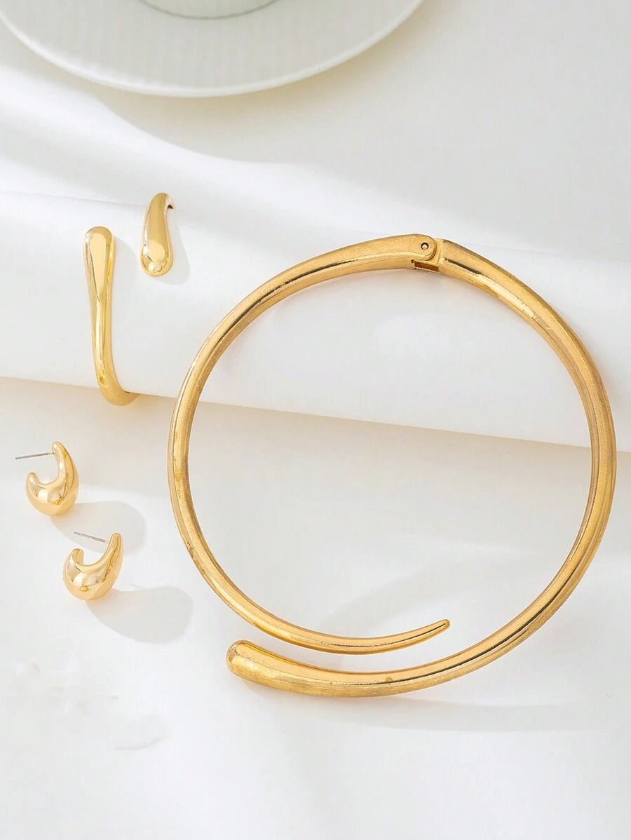SHEIN طقم مجوهرات من سبائك هندسية راقية