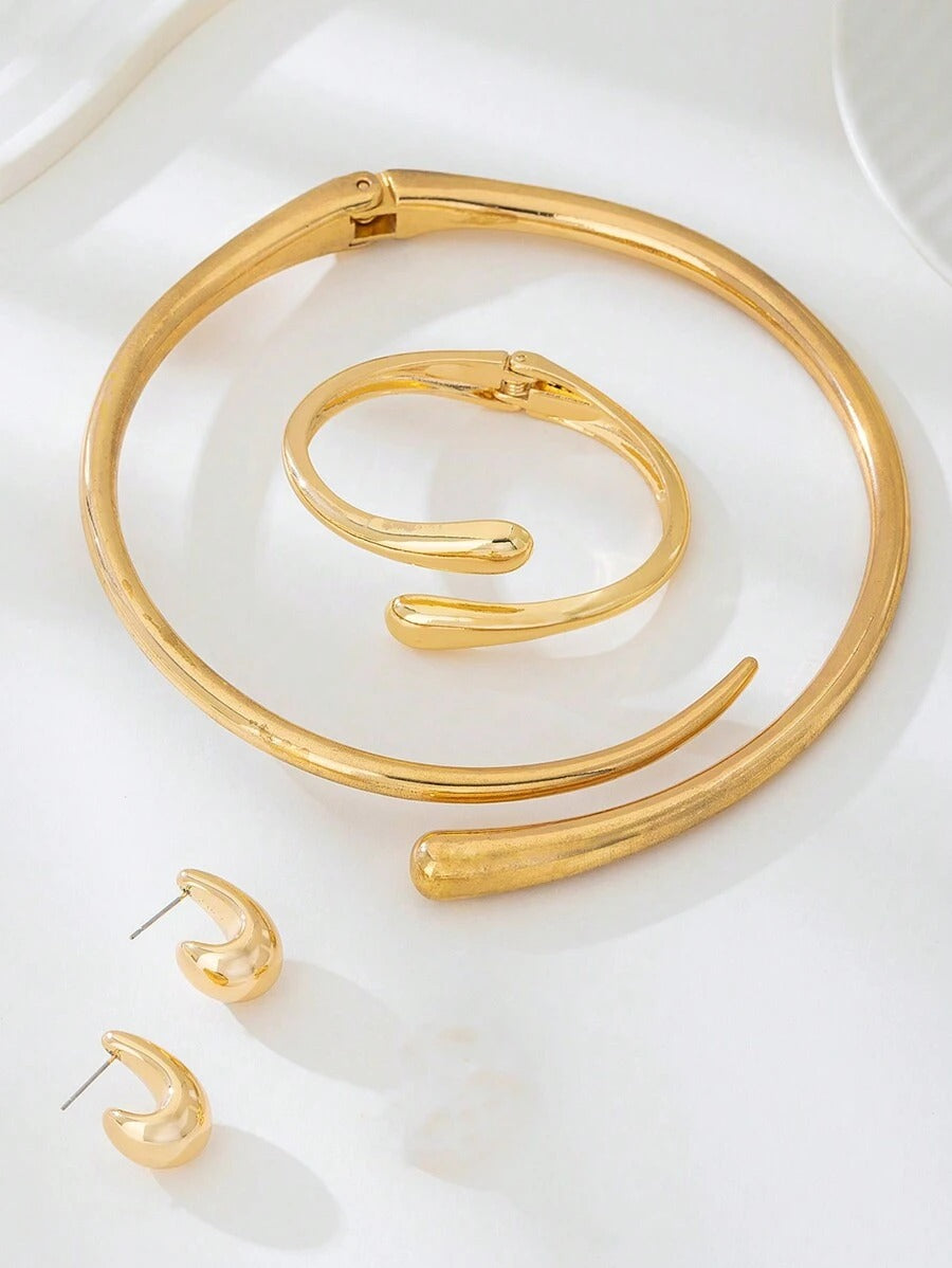 SHEIN طقم مجوهرات من سبائك هندسية راقية