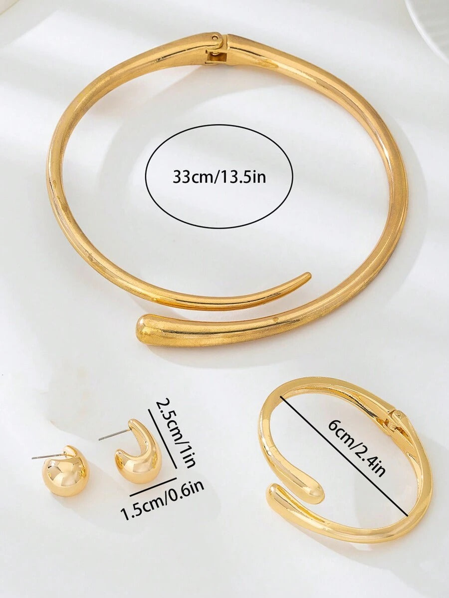 SHEIN طقم مجوهرات من سبائك هندسية راقية