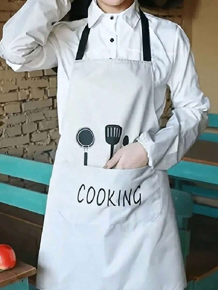 SHEIN مئزر مطبخ مضاد للماء والشحوم بتصميم أنيق