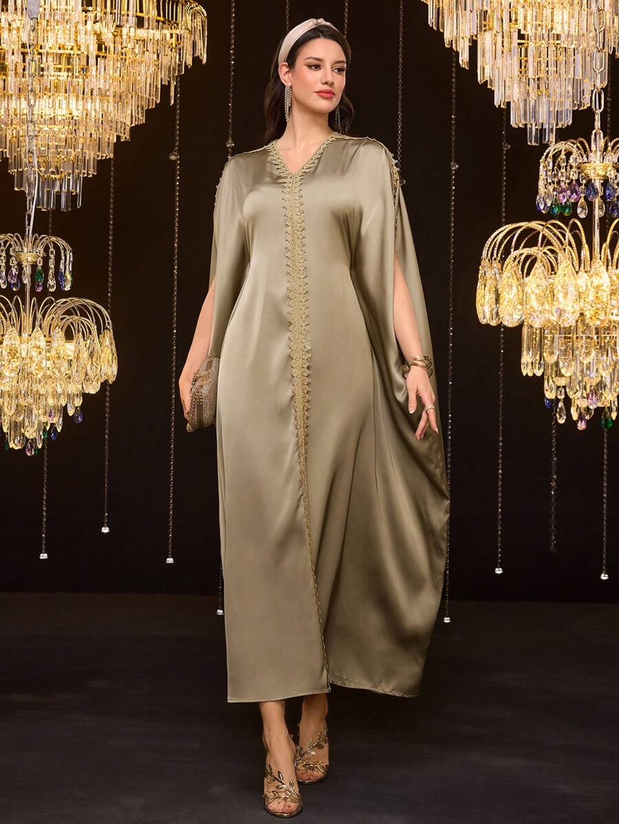 SHEIN Al Najma فستان عربي أنيق تقليدي مزخرف