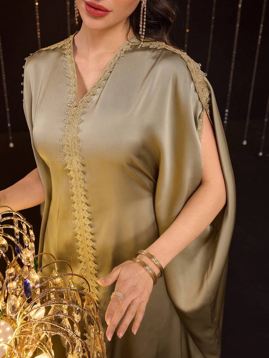 SHEIN Al Najma فستان عربي أنيق تقليدي مزخرف
