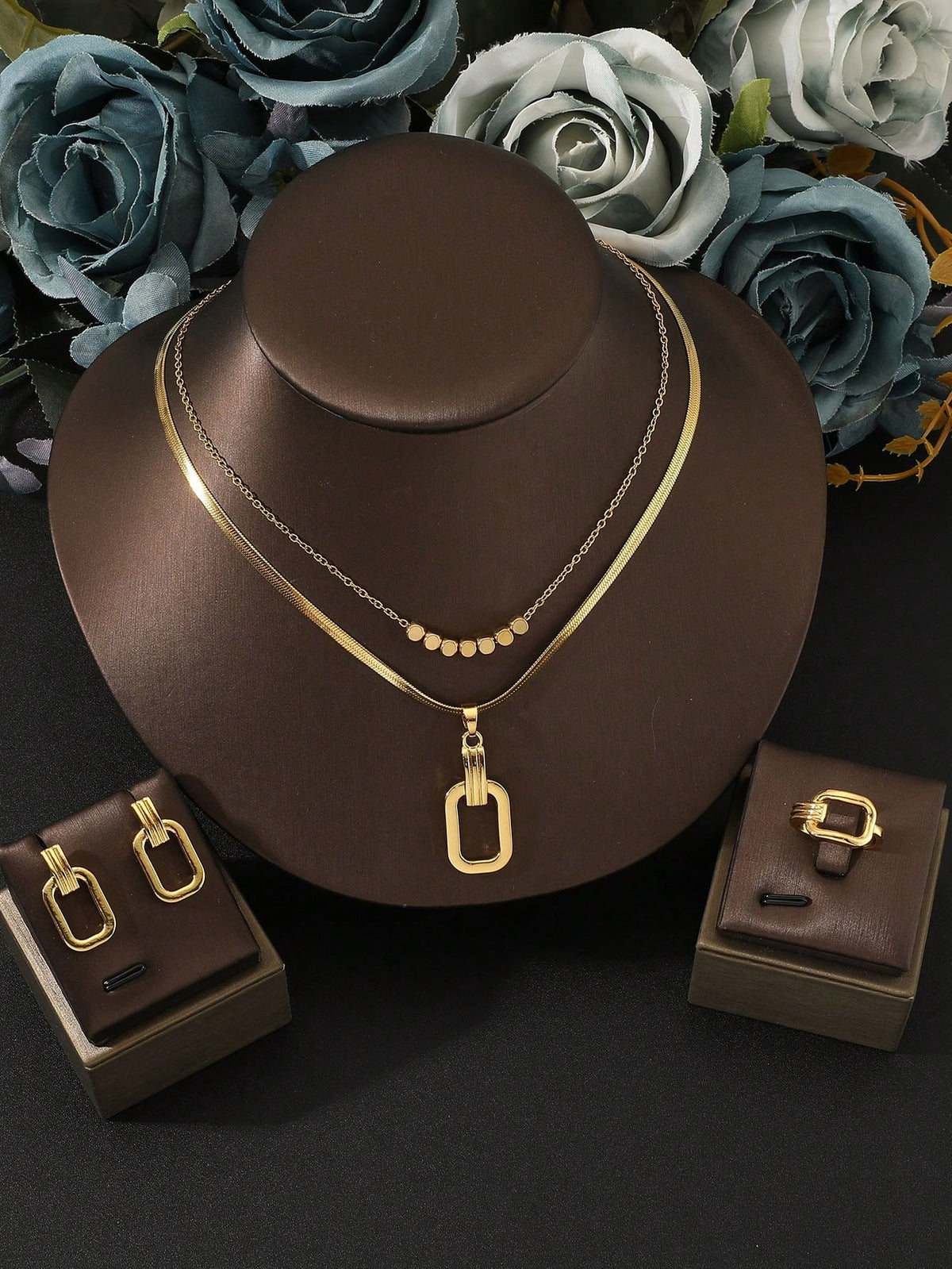 SHEIN طقم مجوهرات 4 قطع ذهبي