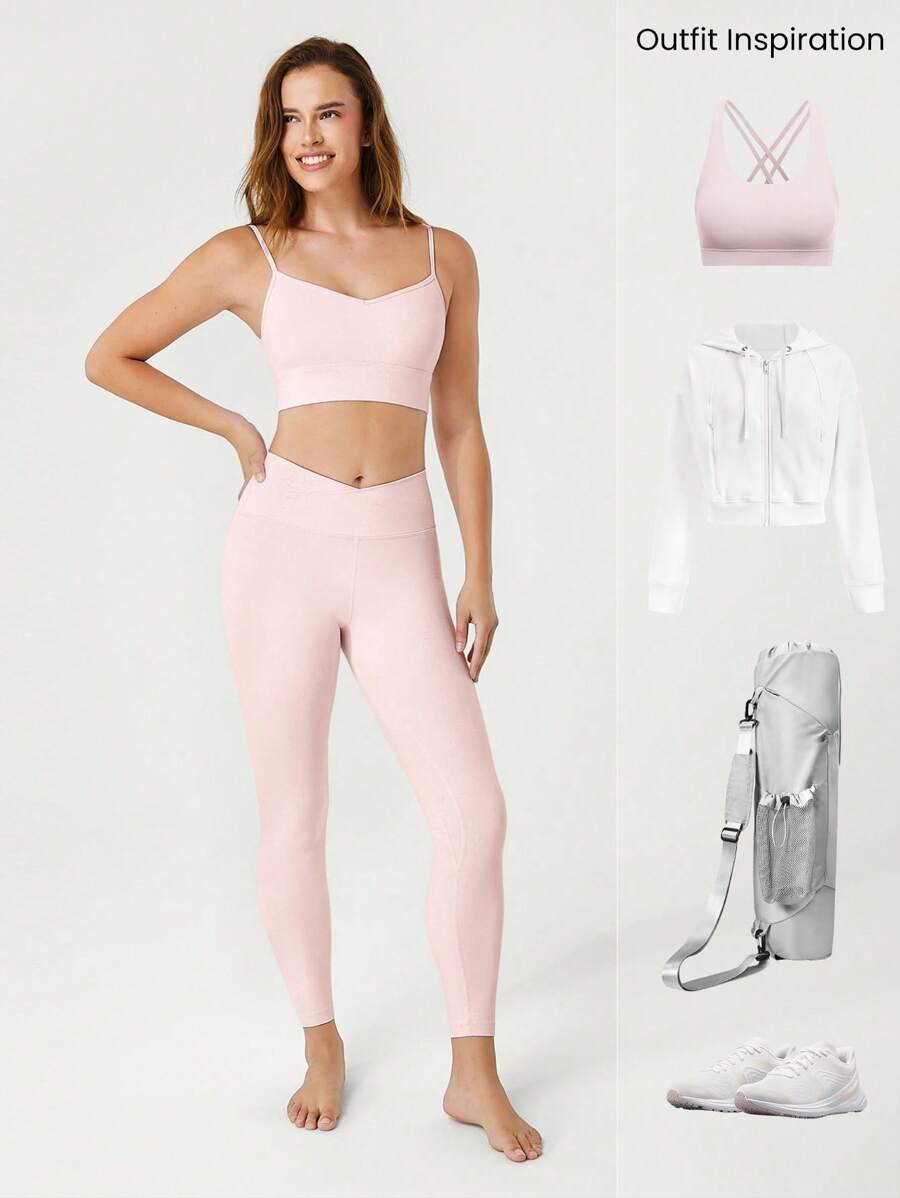 SHEIN GLOWMODE بنطلون ضاغط بطول 24 بوصة مع ملابس داخلية مدمجة ودعم خفيف