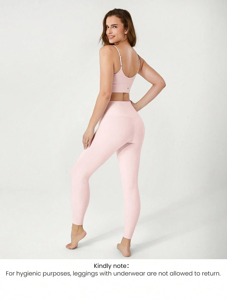 SHEIN GLOWMODE بنطلون ضاغط بطول 24 بوصة مع ملابس داخلية مدمجة ودعم خفيف