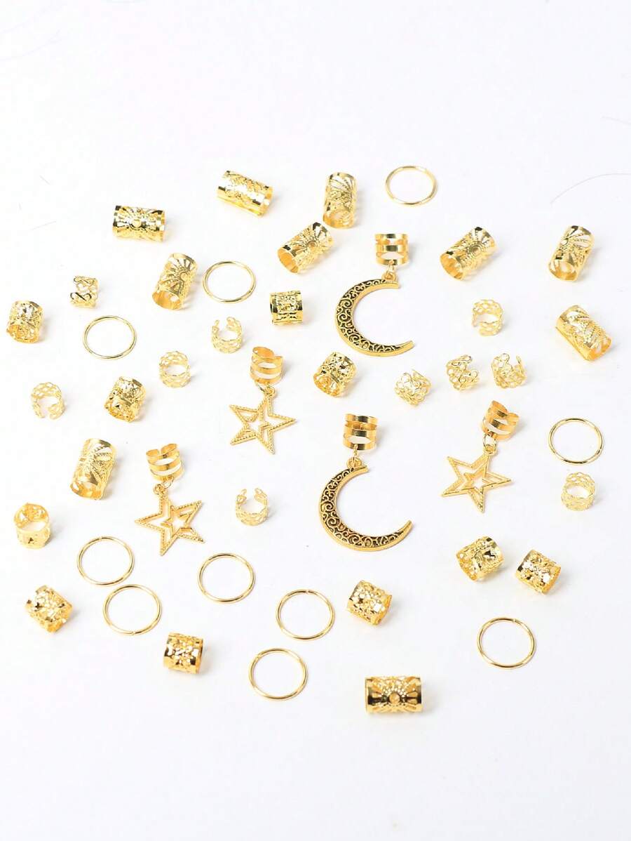 SHEIN طقم 45 قطعة إكسسوارات ضفائر هلال وكوكب أنيقة وفريدة