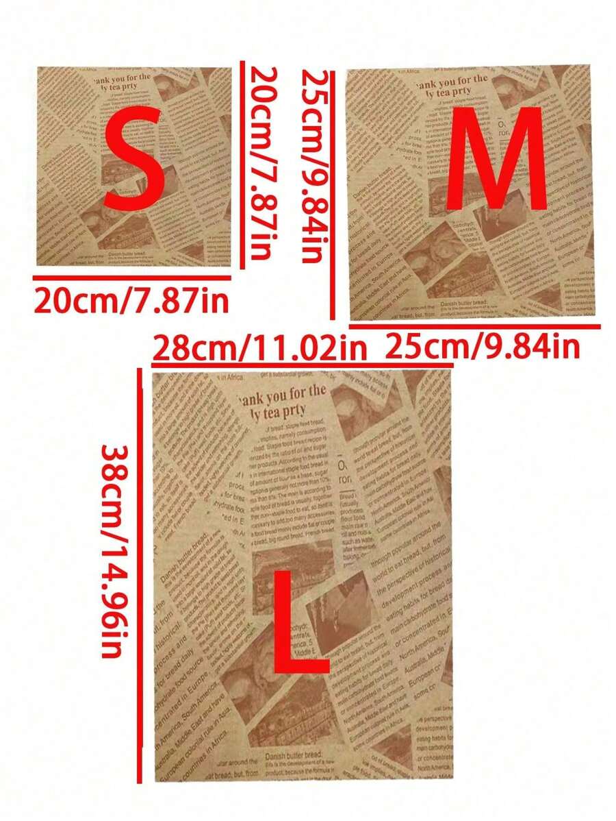 SHEIN ورق تغليف سندويشات مقاوم للزيت للنزهات والمطبخ