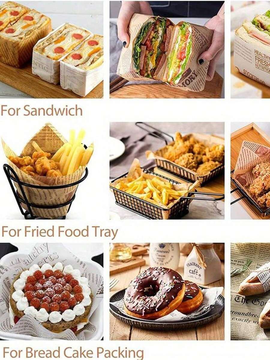 SHEIN ورق تغليف سندويشات مقاوم للزيت للنزهات والمطبخ