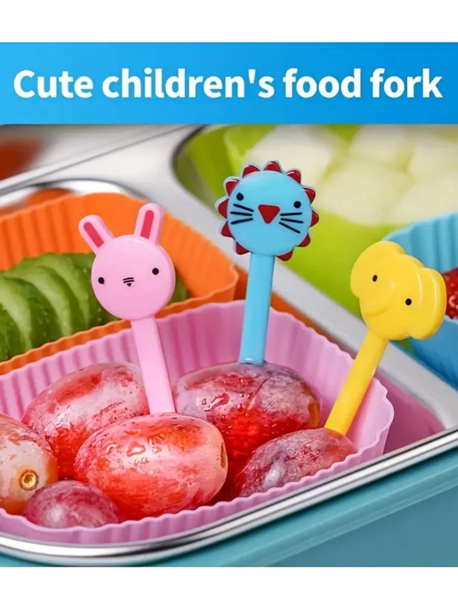 SHEIN أكواب مافن سيليكون وشوك فواكه لصندوق الغداء