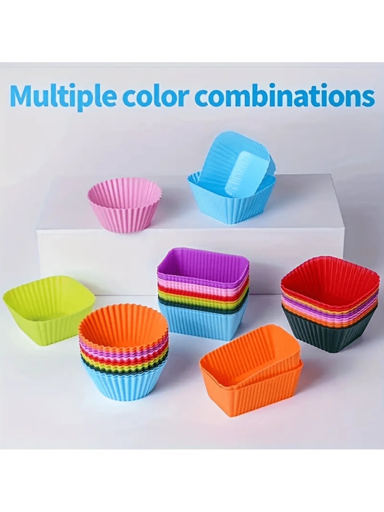 SHEIN أكواب مافن سيليكون وشوك فواكه لصندوق الغداء