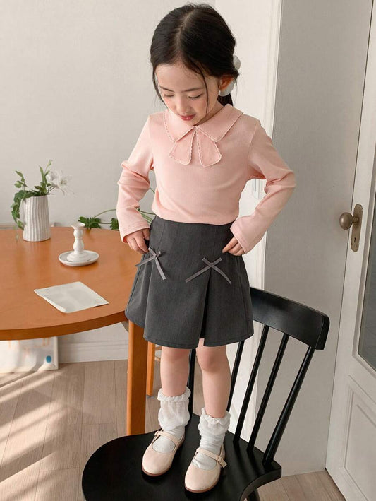 SHEIN Dazy Kids تنورة منشرة بناتي